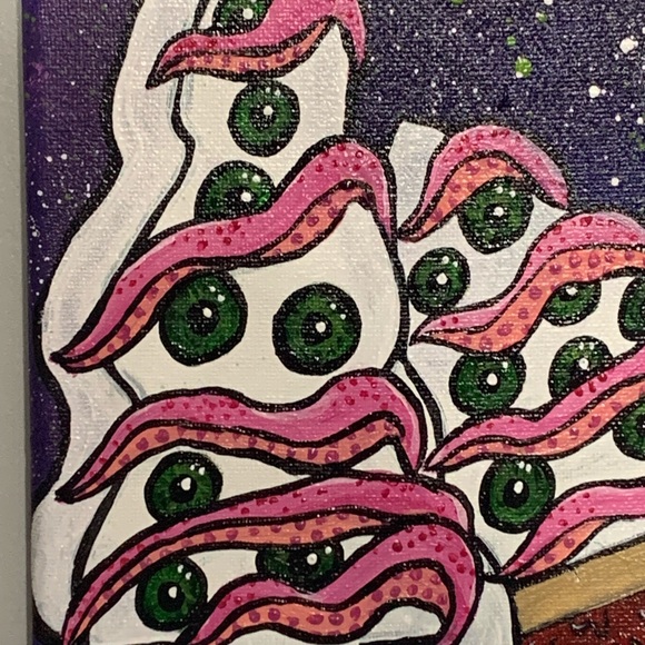 Little Debbie, Alien Christmas Tree Painting, Acrylic on Canvas - Picture 3 of 5